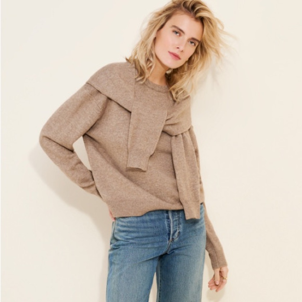 ASTR the Label Derlin Double Layered Sweater Color Taupe